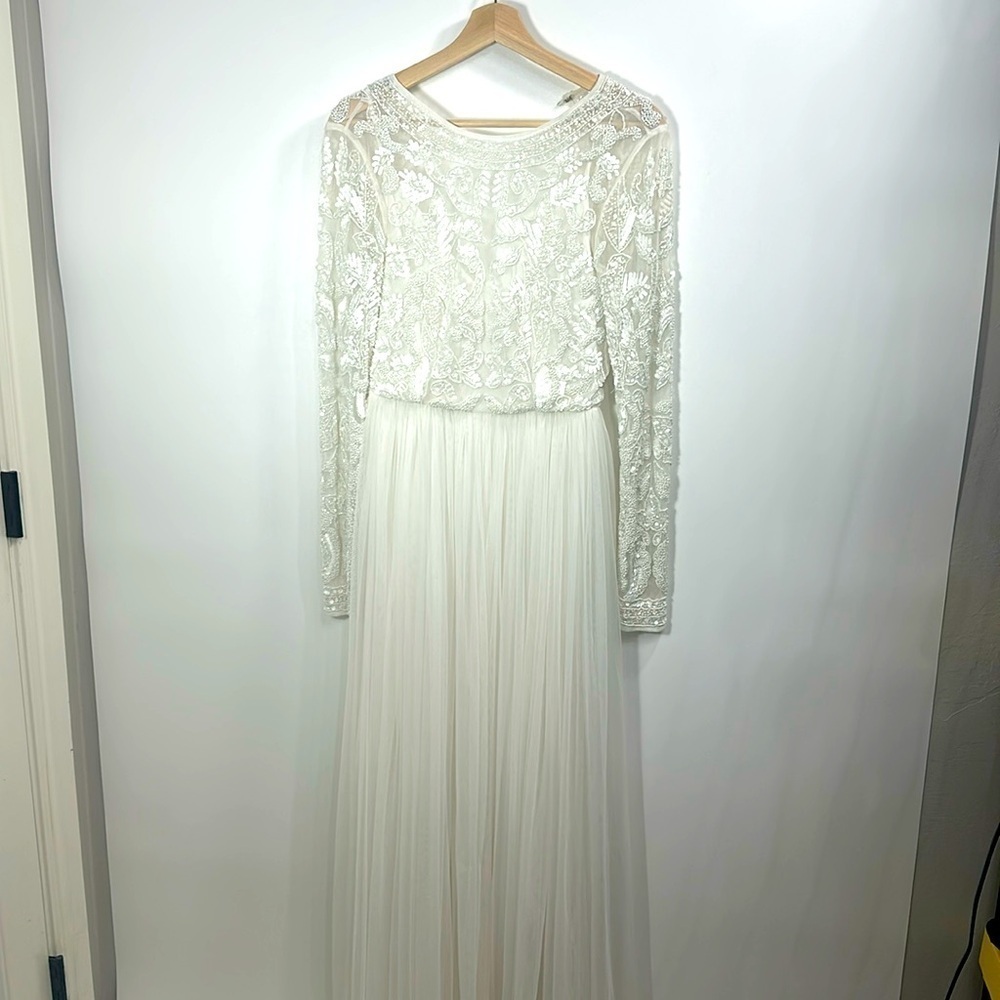 ASOS Bridal BOHO Elizabeth Wedding Gown Beaded Bodice size 2